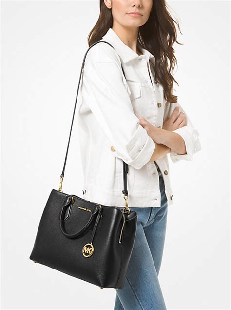 camille large pebbled leather satchel